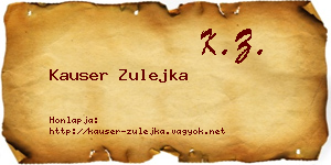 Kauser Zulejka névjegykártya